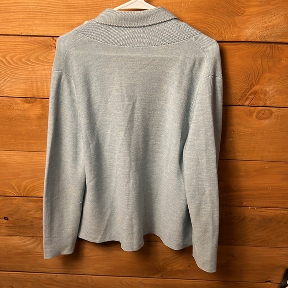 Eileen Fisher  100% ‎ Merino Wool Open Knit Cardigan Womens Sweater Lg sea foam - Picture 7 of 8